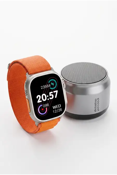 Dubstep Pop 600 6W Bluetooth Speaker + Creed Ultra 2.0" Smartwatch Combo of 2