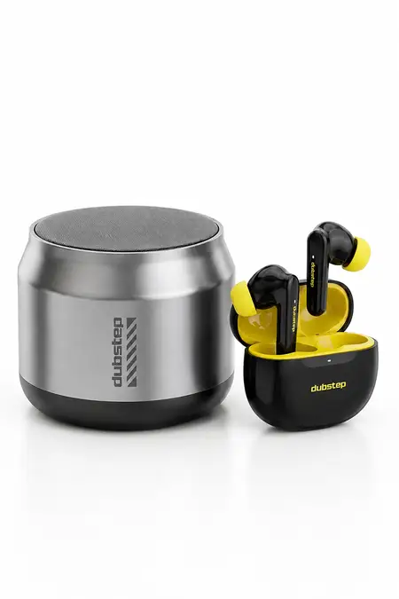Dubstep Pop 600 6W Bluetooth Speaker + Buzz X5 TWS Earbuds Combo of 2