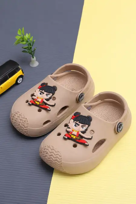 Cartoon Decarative Charm Sling-Back Clogs for Kids