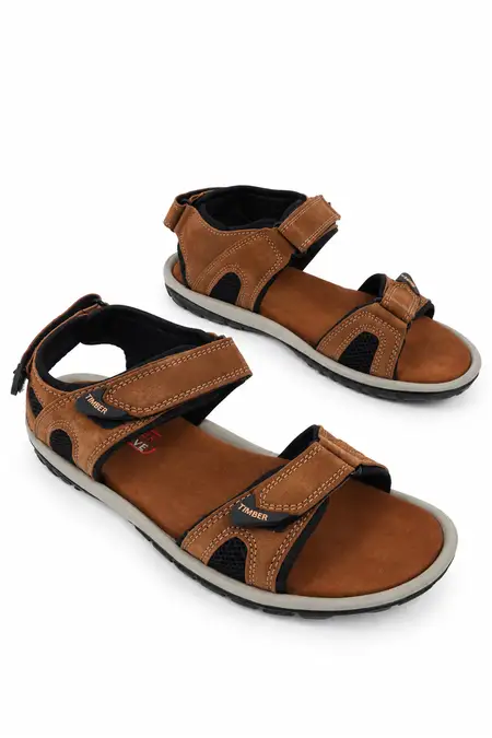 Men's Casual Velcro Strap Sandals FMSA0005BRO10
