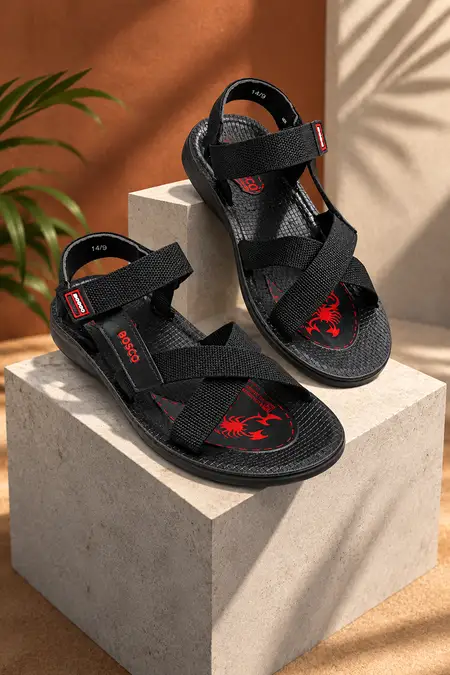 Men's Criss-Cross Velcro Strap Sandals