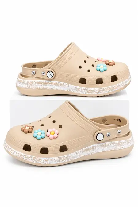 Floral Charm Clogs for Women