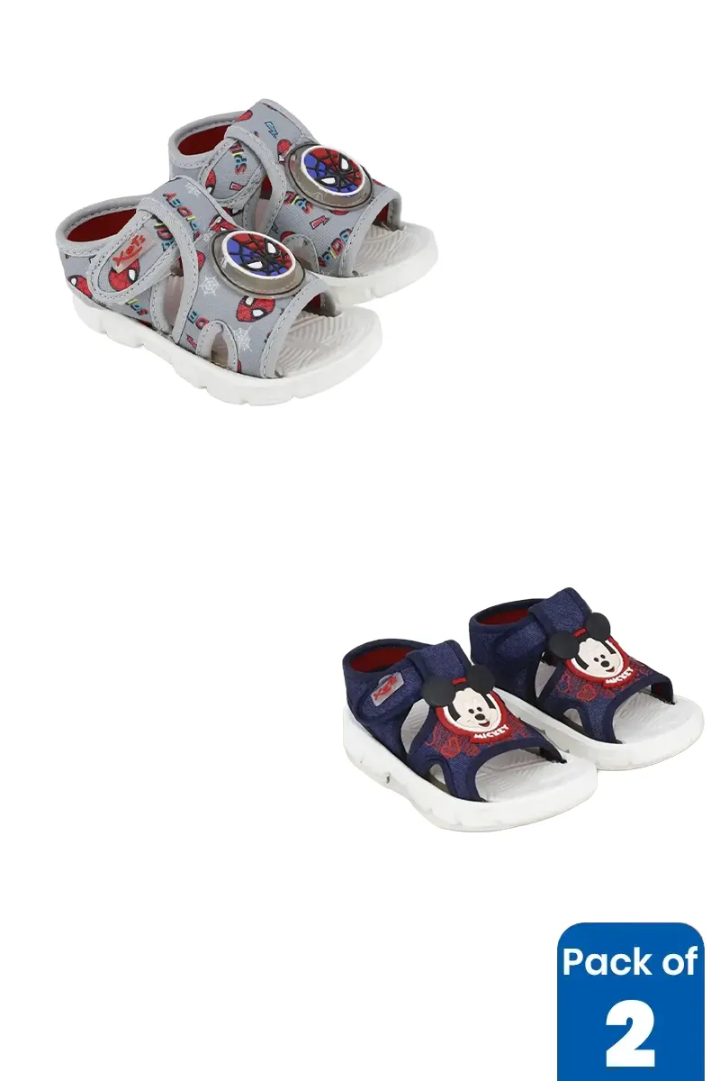 Pack of 2 Sandals Combo for Kids FWCOMBO021MUL36M