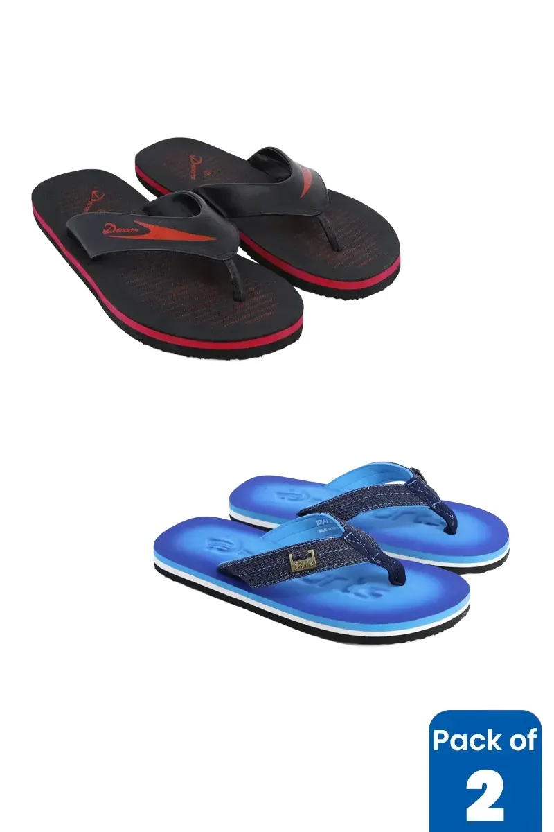 Men's Printed Flip Flops Combo - Pack of 2 FWCOMBO027MUL7