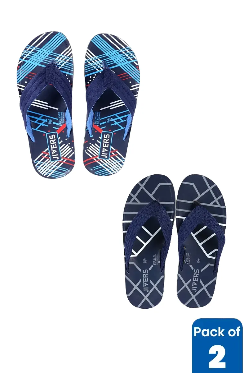 Men's Printed Flip Flops Combo - Pack of 2 FWCOMBO028DARBLU8