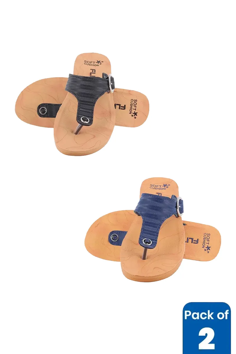 Solid Slip-On Slippers Combo for Women - Pack of 2 FWCOMBO052MUL9