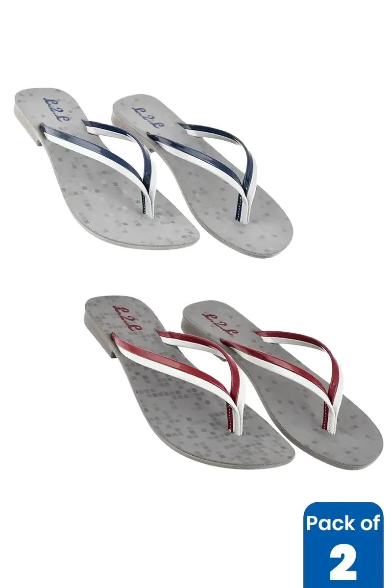 Casual Slip-On Slippers Combo for Women - Pack of 2 FWCOMBO057MUL39