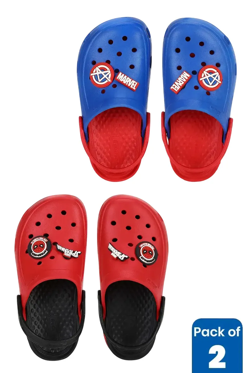 Spiderman & Captain America Charm Clogs for Kids - Pack of 2
