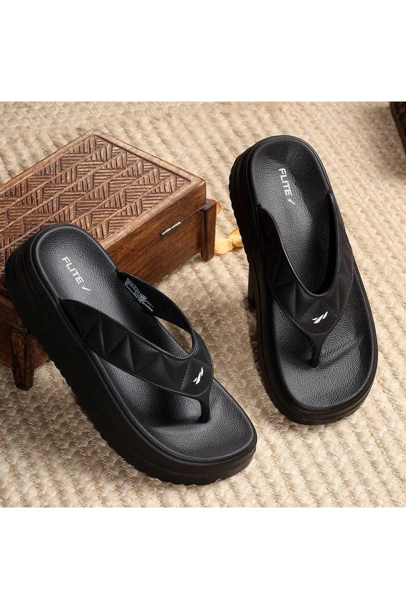 Comfort Wedge Heel Flip Flops for Women FWFL0002BLA6
