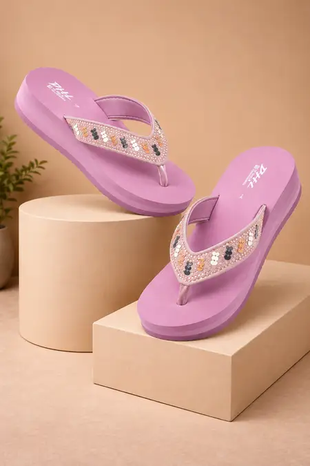 Embellished Strap Slip-On Flip Flops for Women