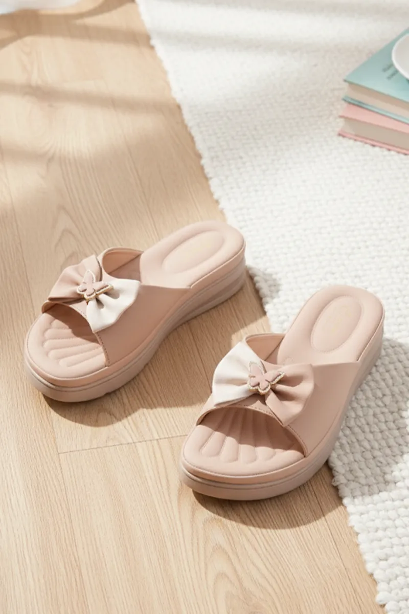 Slip-On Wedge Heel Slippers for Women