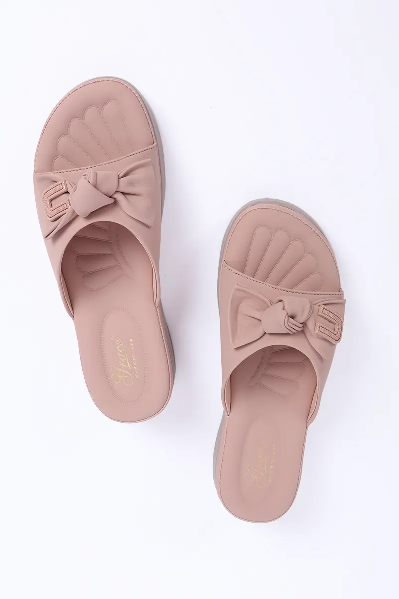 Slip-On Wedge Heel Slippers for Women FWS000011PNK42