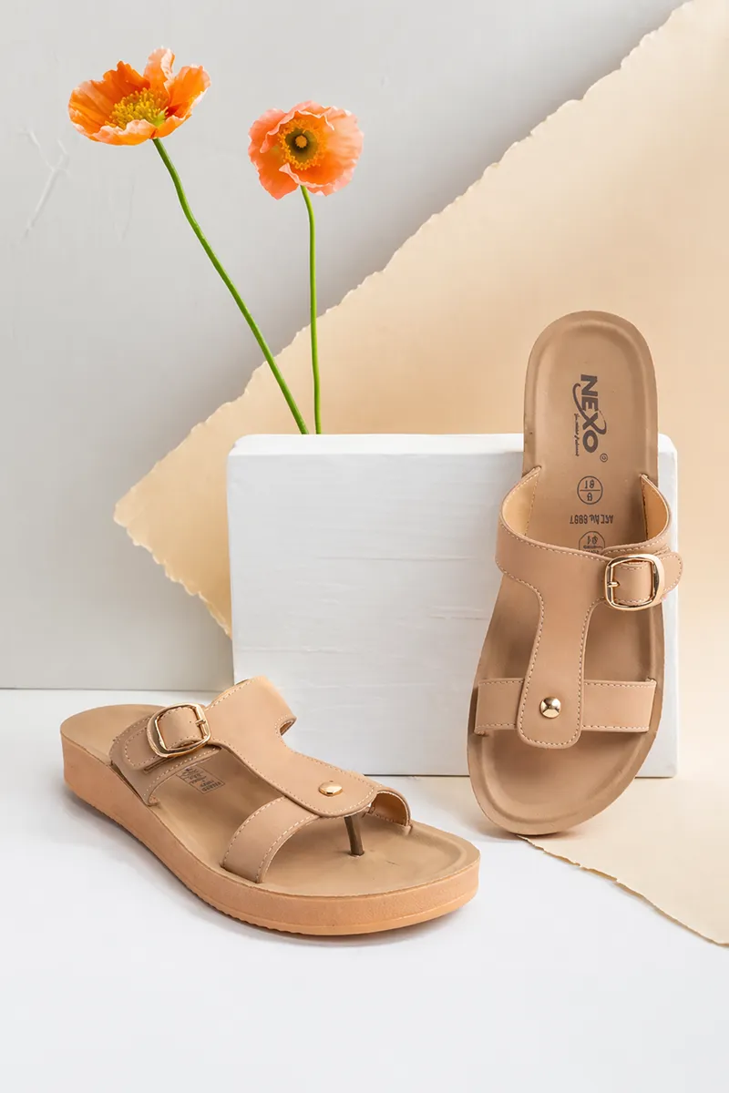 Buckle Strap Slip-On Slippers for Women