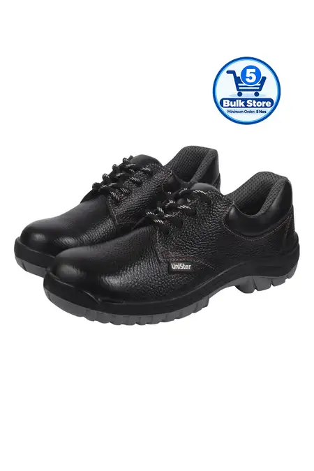 Black Lace-Up Steel Toe Leather Safety Shoe