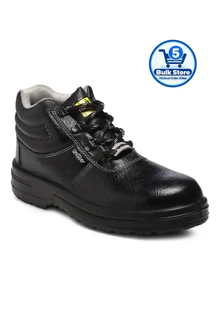 Lace-Up High Ankle Leather Safety Shoes
