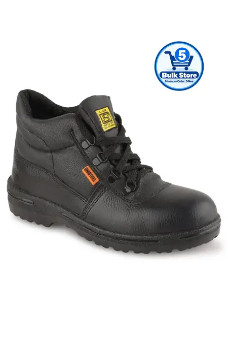 JUPITER Black Steel Toe PU Leather Safety Shoe
