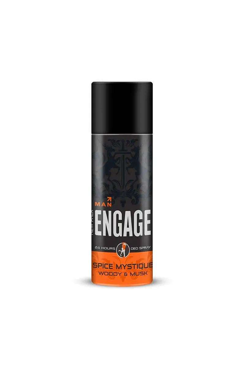Engage Spice Mystique Deodorant for Men, Woody & Musk - 150ml Each (Buy1  Get1)