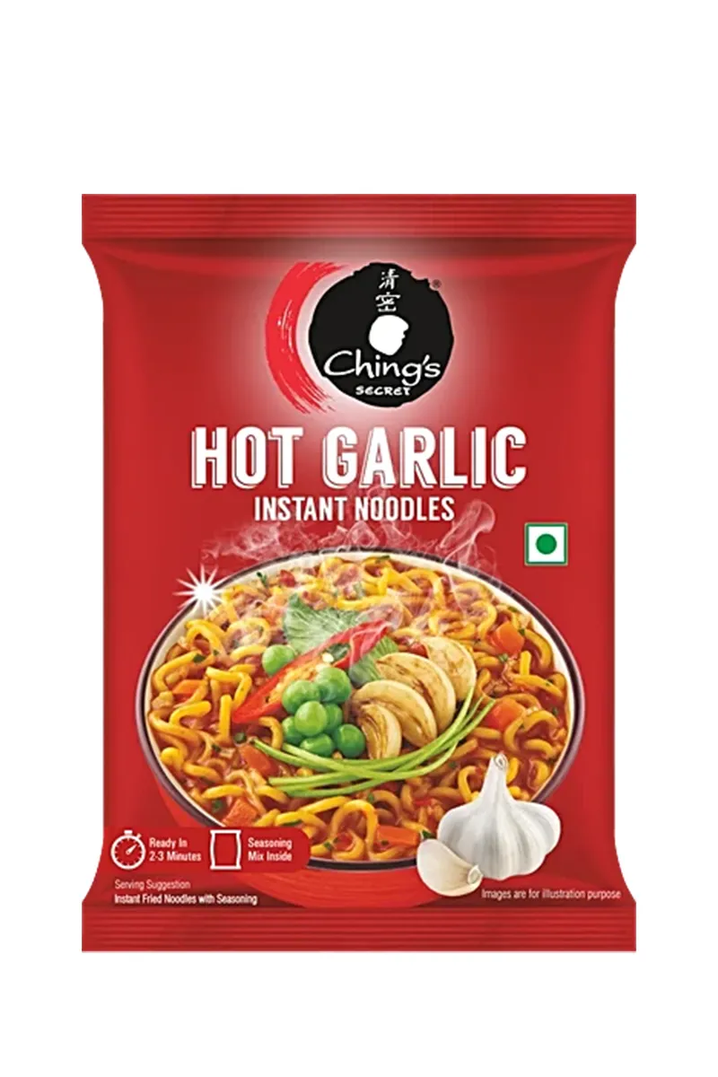 Ching's Secret Hot Garlic Instant Noodles - 60 g Pouch 
