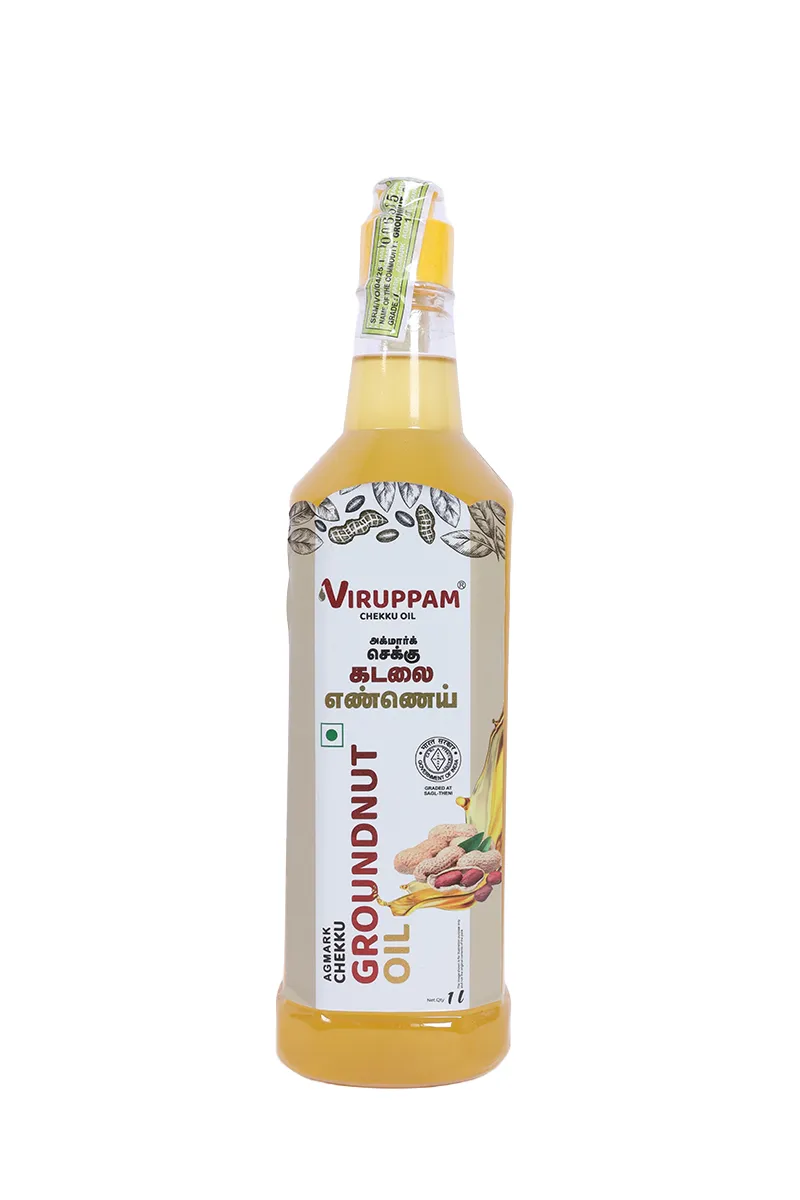 Viruppam Chekku / Cold Pressed Groundnut Oil - 1Ltr Bottle