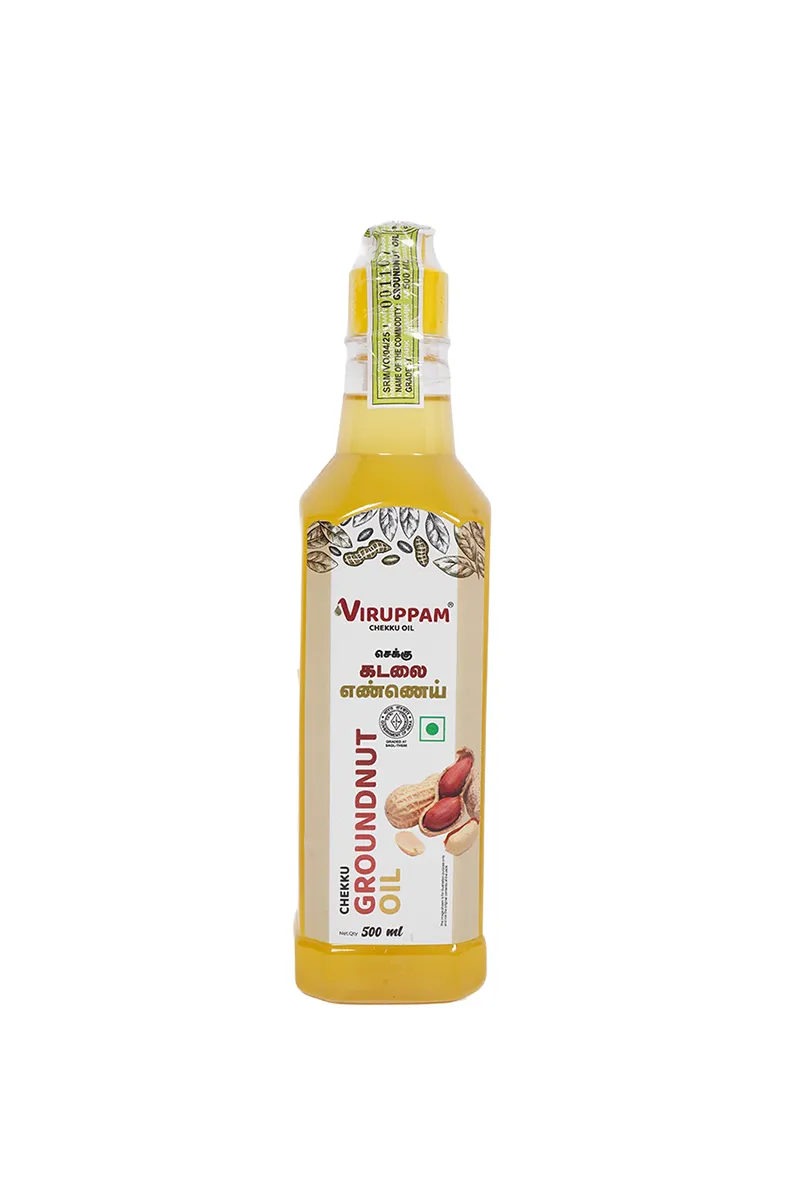 Viruppam Chekku / Cold Pressed Groundnut Oil - 500ml Bottle