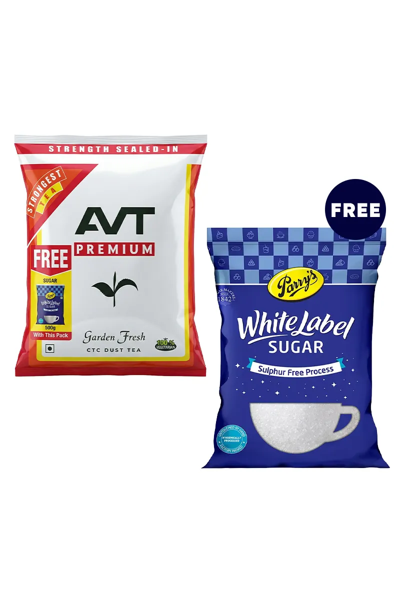 AVT Tea - Premium, 500g (Parry's White Label Sugar 500g Free)