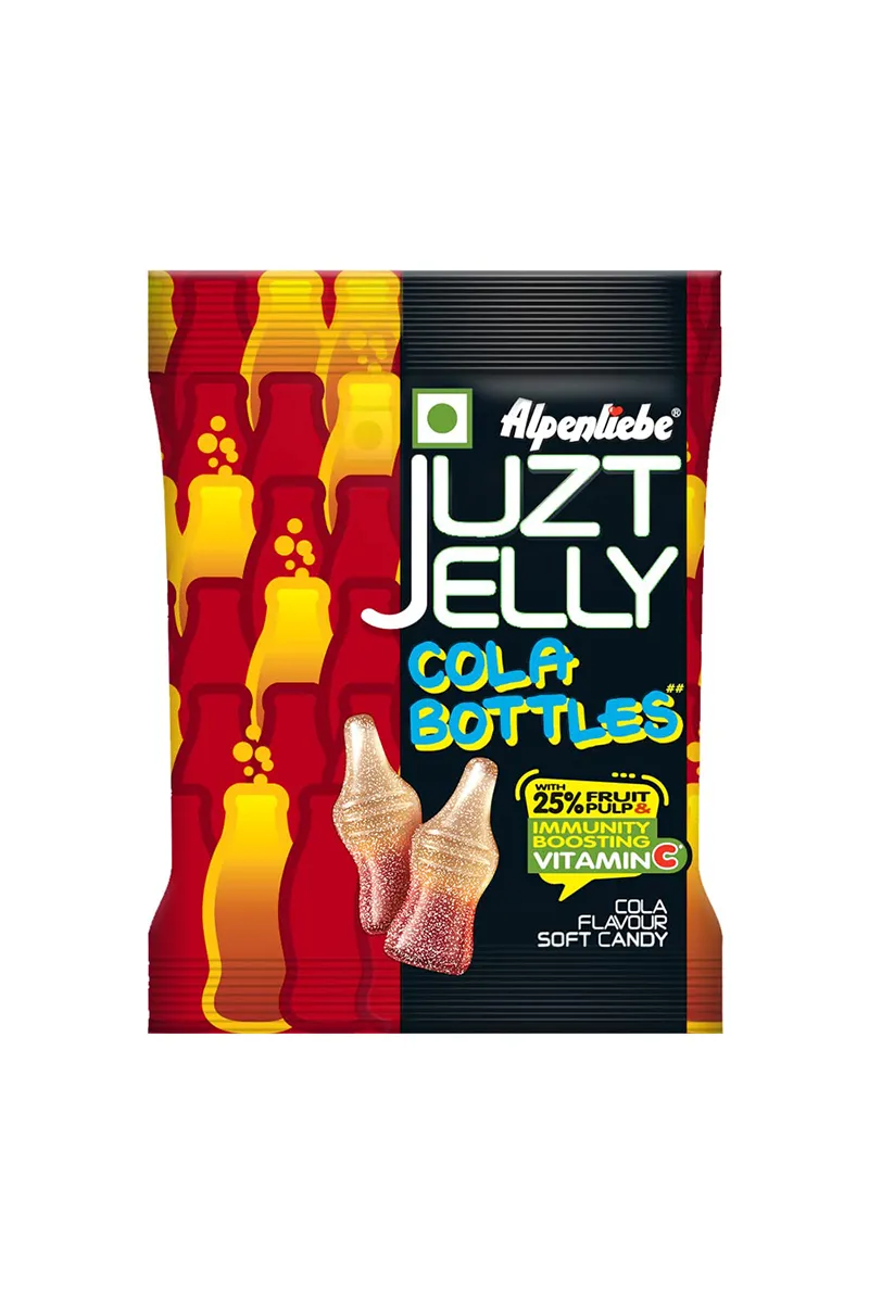 Alpenliebe Juzt Jelly Cola Flavour Bottles Pouch - 67.5g