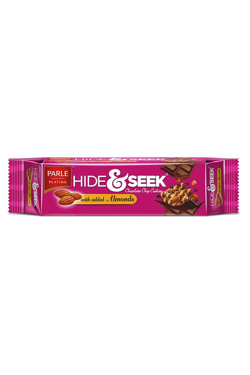 Parle Platina Hide & Seek Chocolate Chip Cookies with Added Almonds - 100g