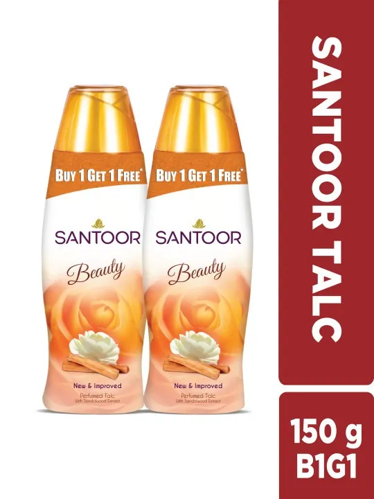 Santoor Beauty Talc - 150g (Buy 1 Get 1 Free)