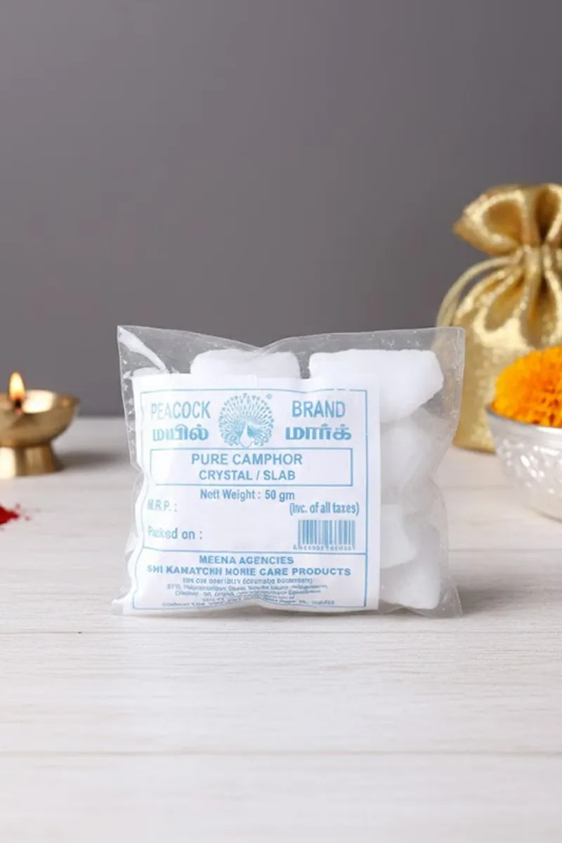 Peacock Pure Crystal Camphor - 50g