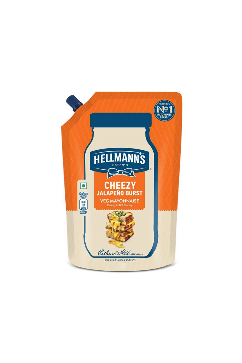 Hellmann's Cheezy Jalapeno Burst Veg Mayonnaise - 85g 