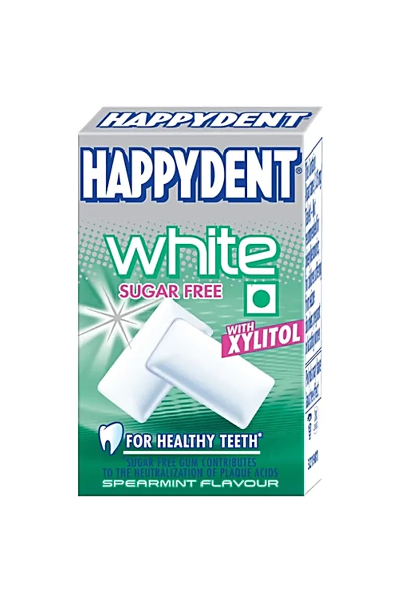 Happydent White, Xylitol Sugarfree Spearmint Flavour, Chewing Gum - 16.5g