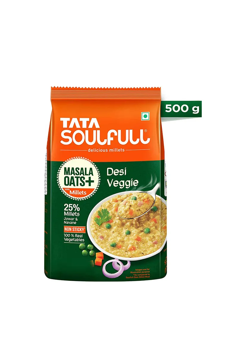 Tata Soulfull Masala Oats+ Desi Veggie - 500g 