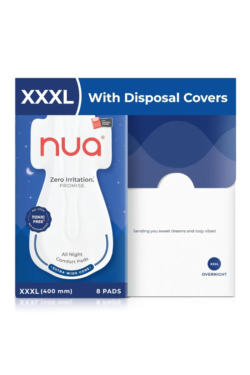 Nua All Night Comfort Sanitary Pads | (XXXL 400mm) 6 pieces