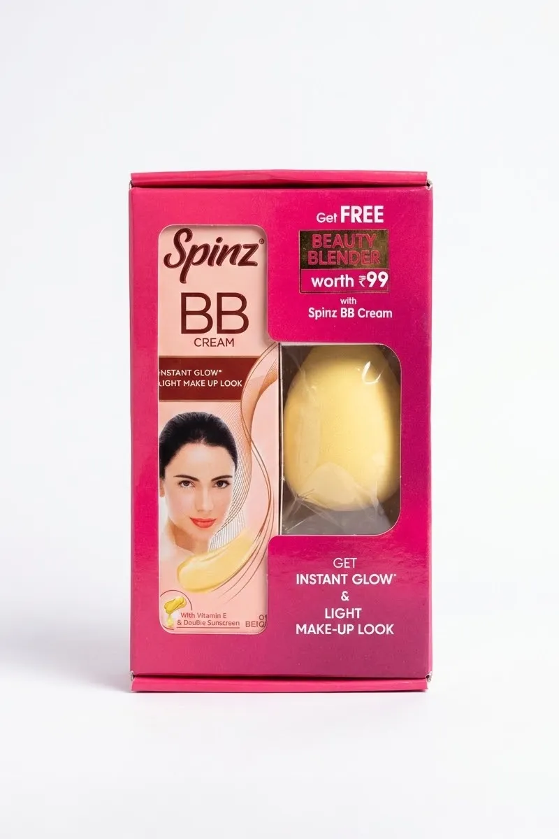 Spinz BB Brightening & Beauty Face Cream- 15g + Beauty Blender worth 99 Rs Free