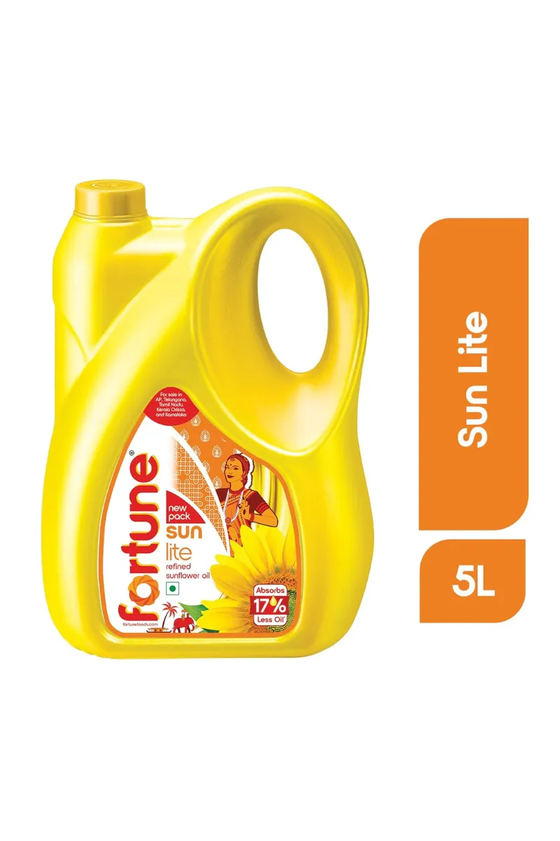 Fortune Sunlite Refined Sunflower Oil - 5Ltr