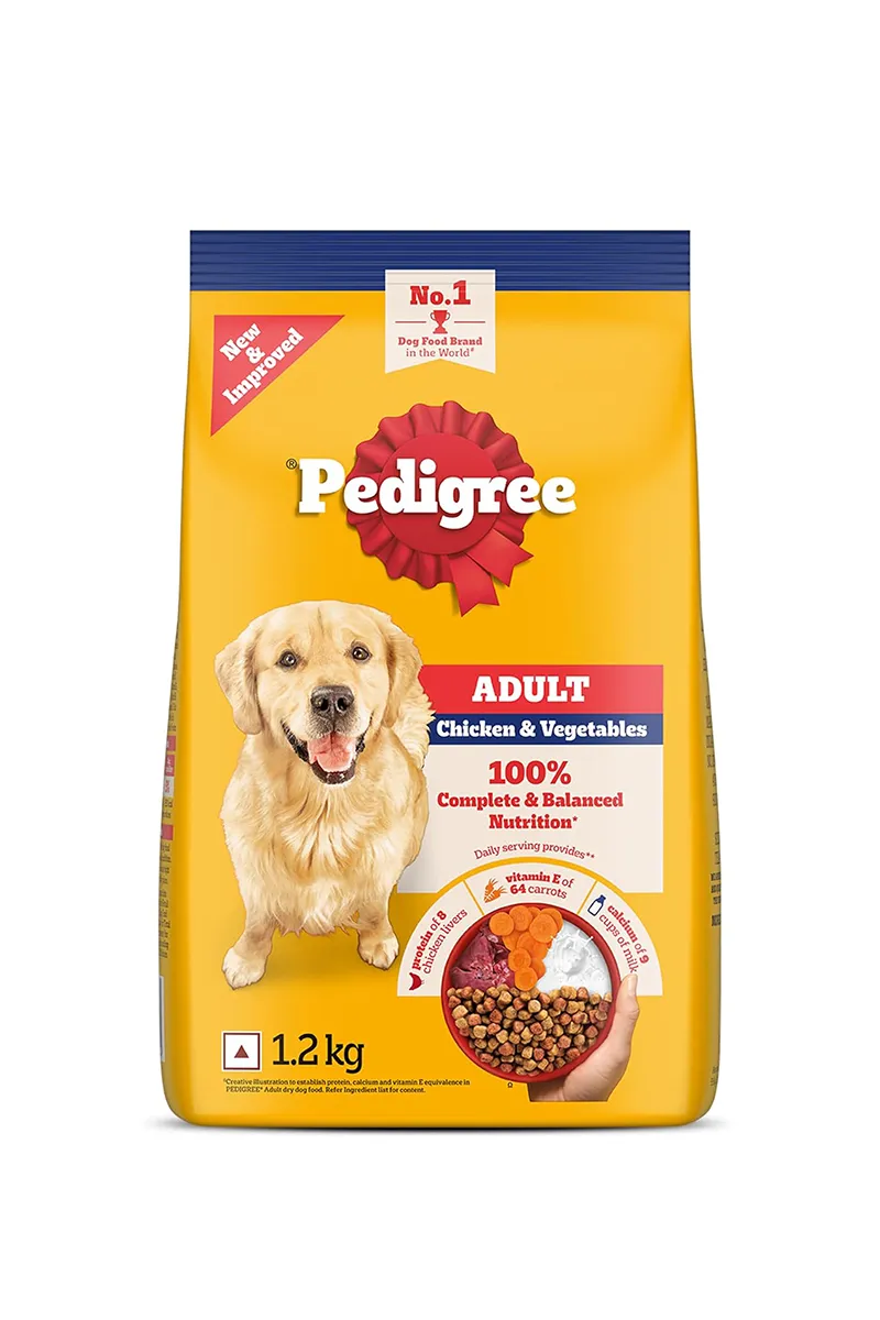 Pedigree Adult Dry Dog Food - Chicken & Vegetables (1.2kg)