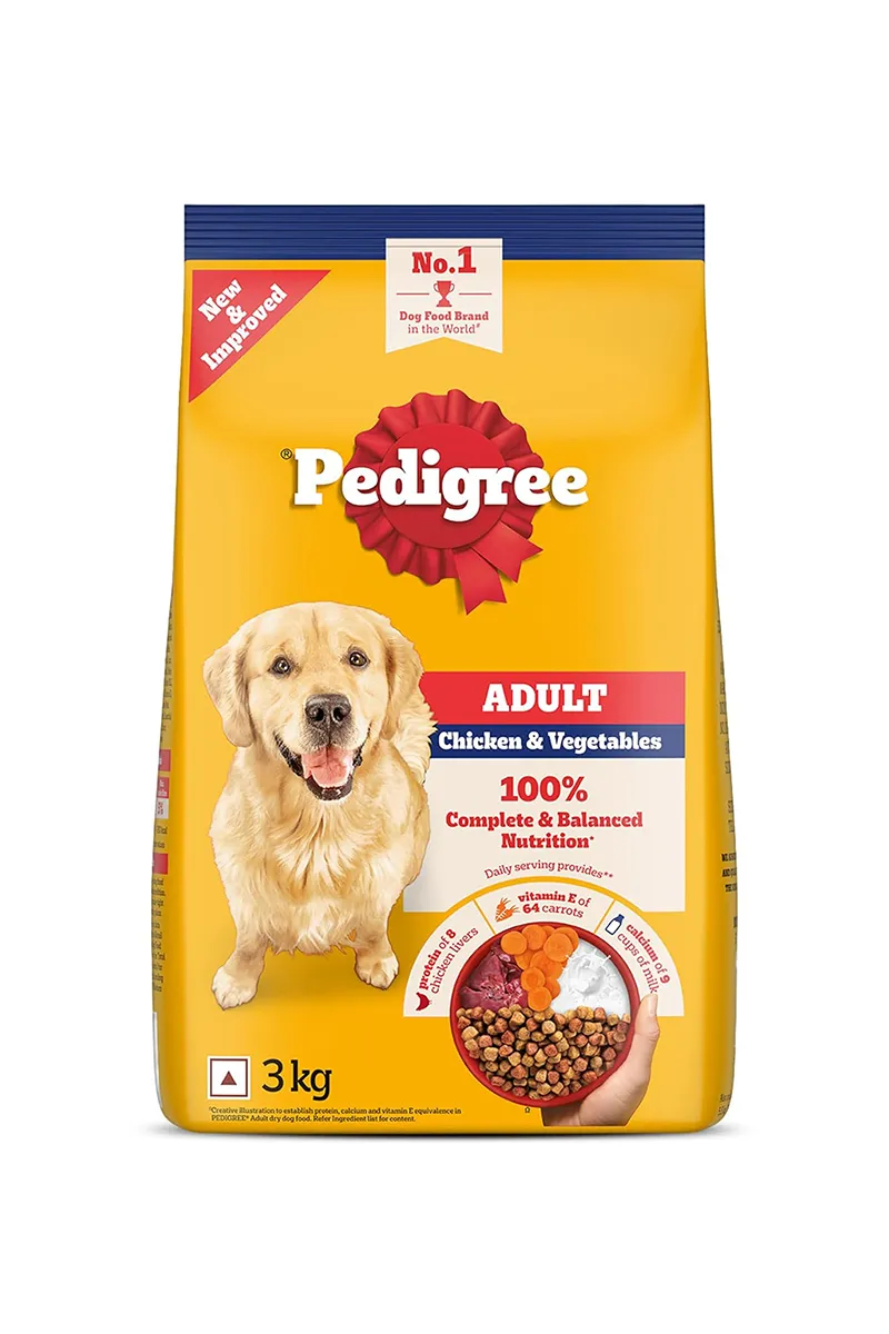 Pedigree Adult Dry Dog Food - Chicken & Vegetables (3kg)
