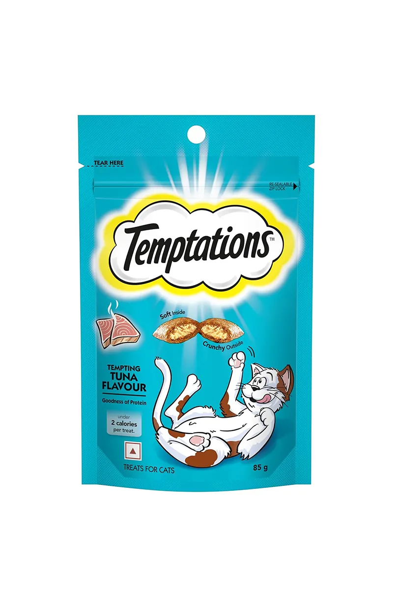Temptations Crunchy Cat Treats - Tempting Tuna Flavour (85g)
