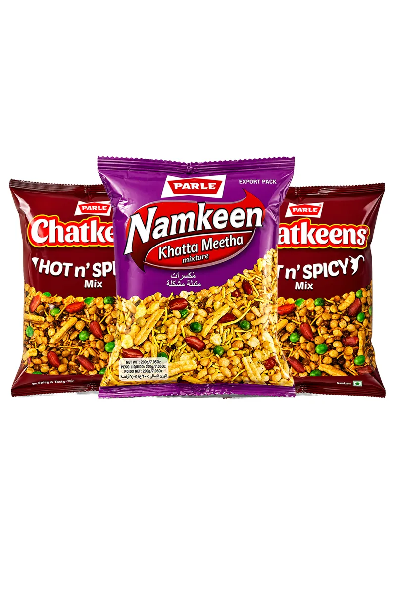Parle - Chatkeens (2 Hot & Spicy Mixture + 1 Khatta Meetha Mixture) - 200g Each