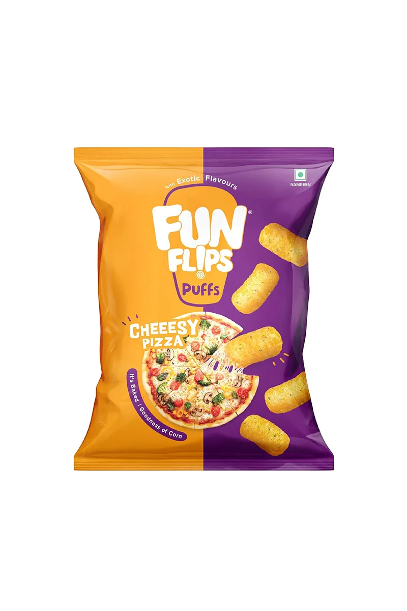 Fun Flips Puffs (Cheesy Pizza Puffcorn) - 57g