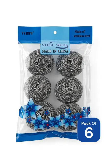Steel Wool Scrubber - Pack of 6 