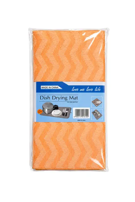 Microfiber Dish Drying Mat - Orange (15*20 Inch)