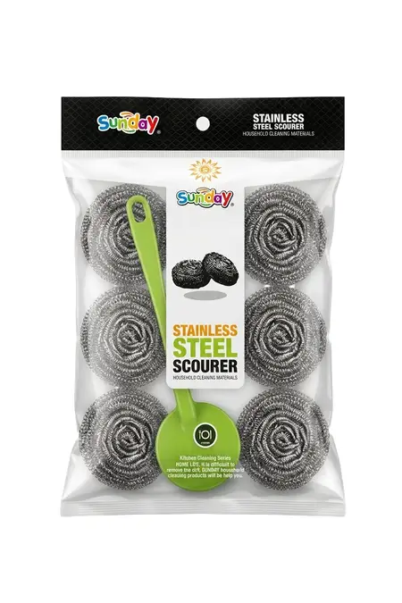 Stainless Steel Scourer & Scouring Pad - Pack of 12