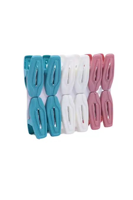 Plastic Cloth Clips (Tulip) -  12 Clips