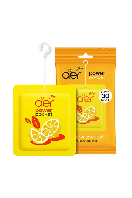 Godrej Aer Power Pocket Bathroom Fragrance - 10g(Lemon Tangy Delight)