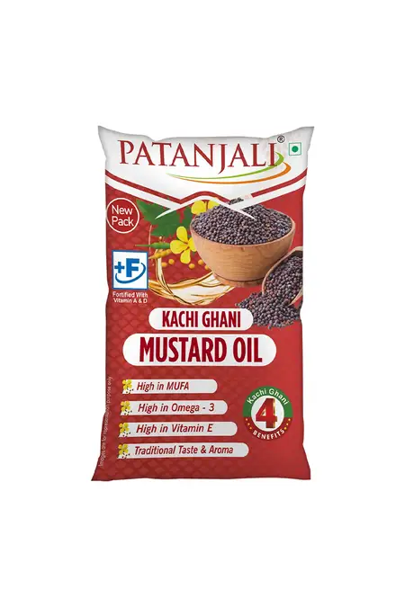 Patanjali Mustard Oil Pouch - 750g ( 800ml -850ml Appx. )