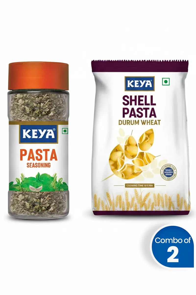 Pasta Essentials Combo (Shell Pasta & Pasta Seasoning) - Pack of 2