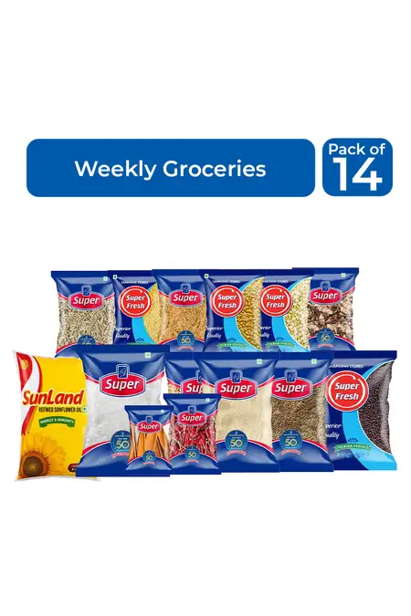 Weekly Grocery Combo - Pack Of 14 (With Gem's Gold Oil)