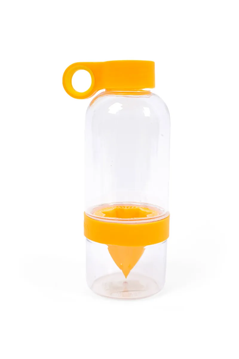 Plastic Infuser Water Bottle, Orange - 600 Ml
