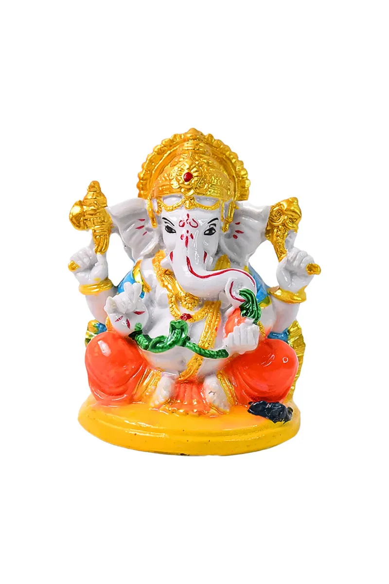 Plastic Ganesh Idol, Multicolor - 1 Pc